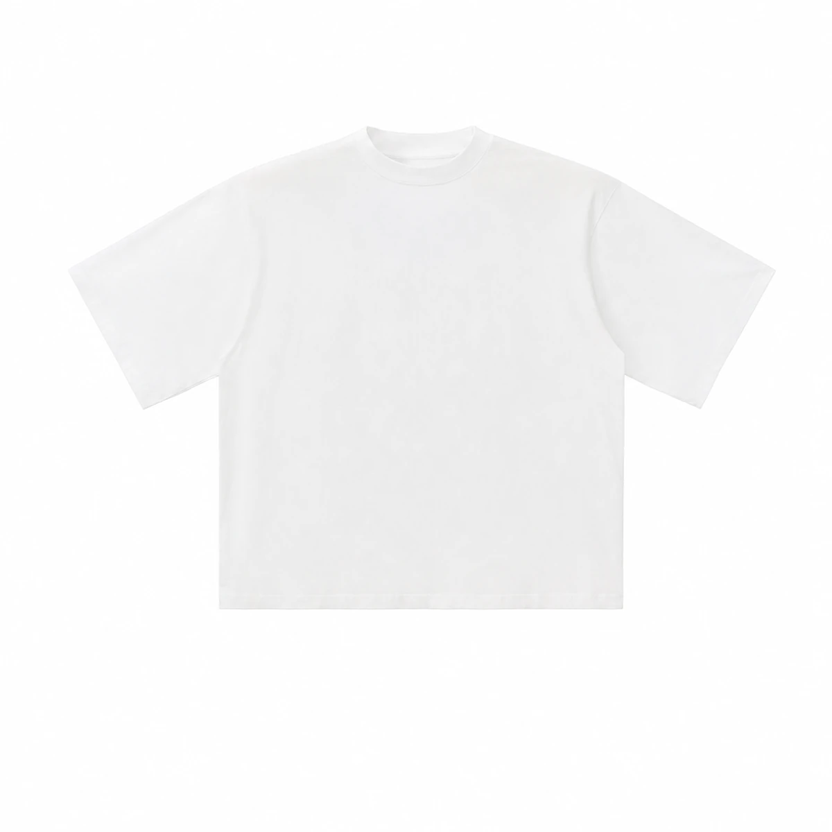 250 GSM Adult Oversized Drop-Shoulder Tee, white flat-lay front view