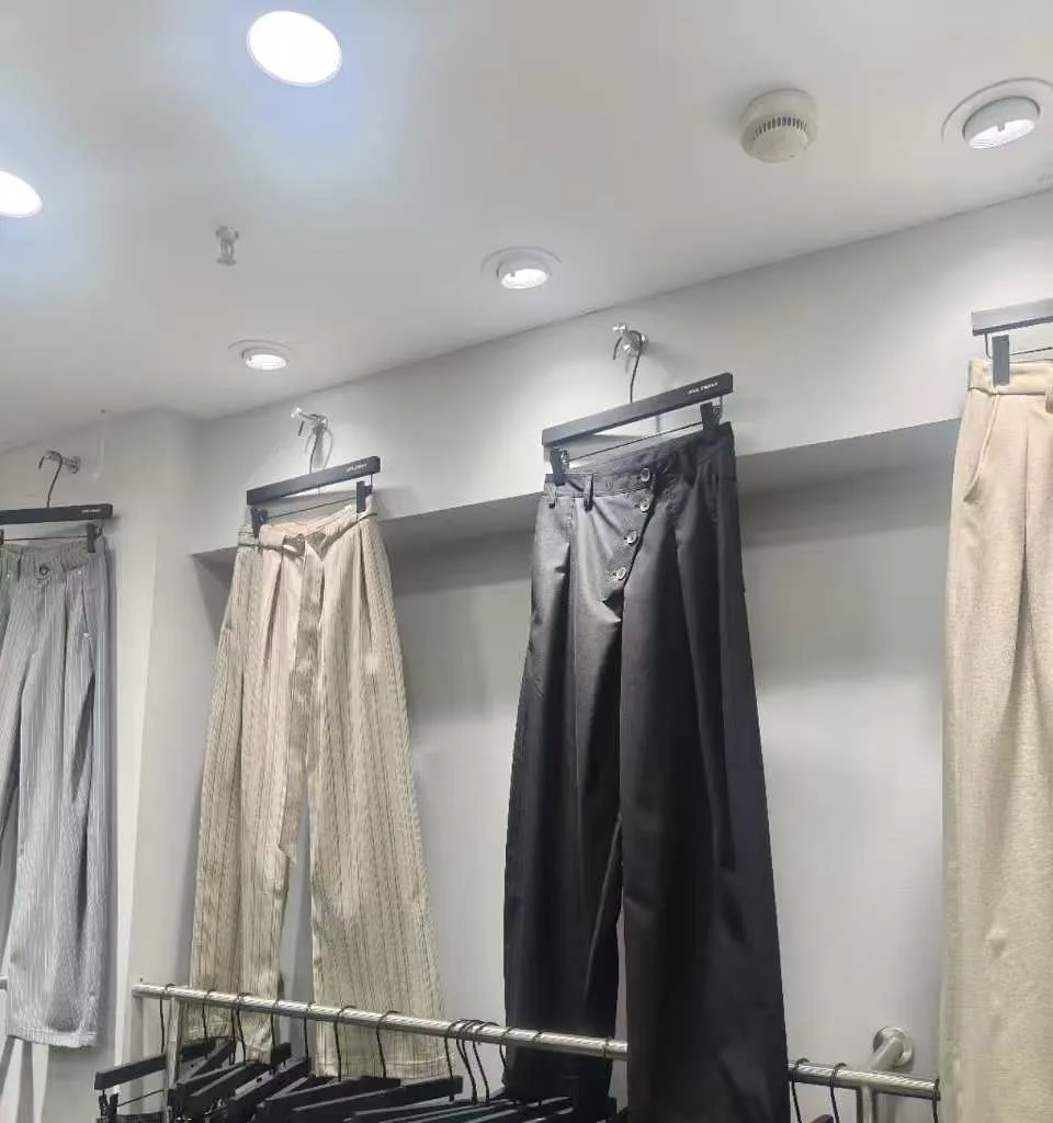 Tailored wholesale trousers on display
