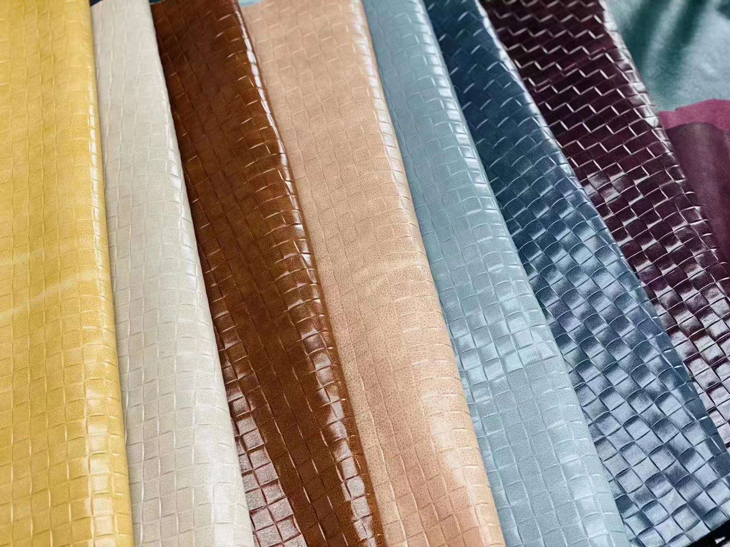 Embossed leather rolls in a range of colours