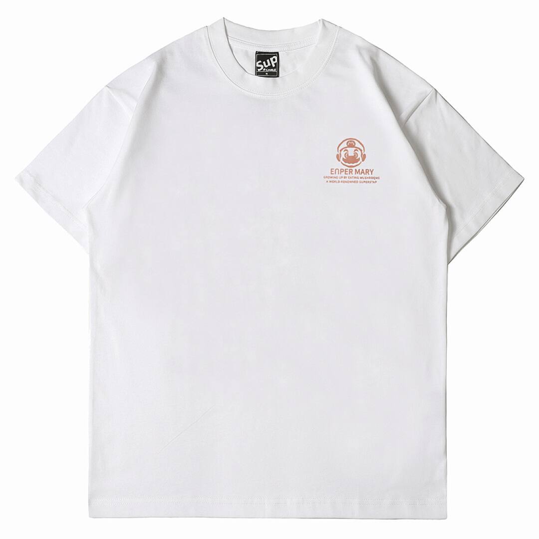 159# American Streetwear Super Mario Graphic Print Short Sleeve P35