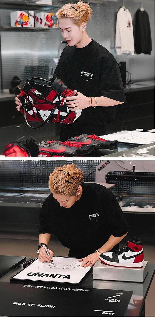 167# American streetwear Jackson Wang same style black cat print short sleeve T-shirt P30