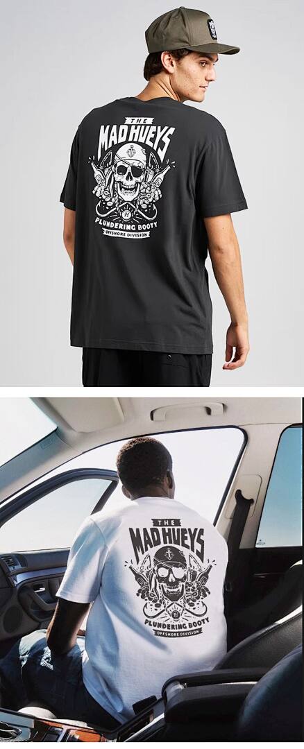 155# American Streetwear Motorcycle Style Skull Print Short Sleeve P30