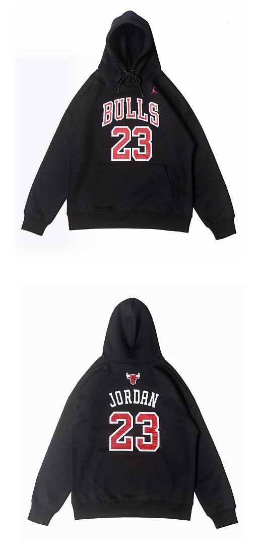 190# American streetwear Bulls #23 print hoodie P65