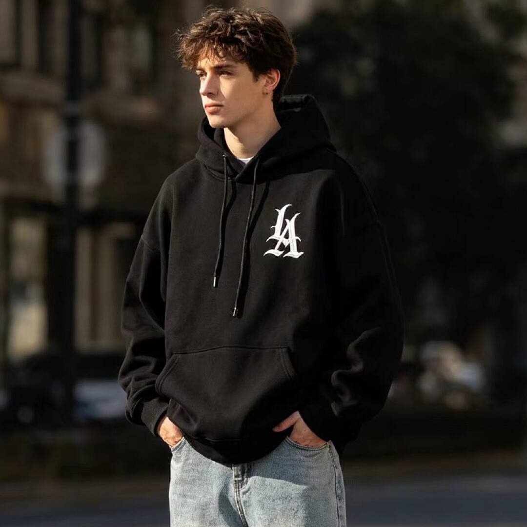 176# American streetwear West Coast embroidered hoodie P65