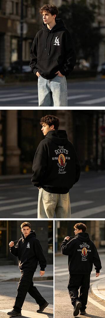 176# American streetwear West Coast embroidered hoodie P65