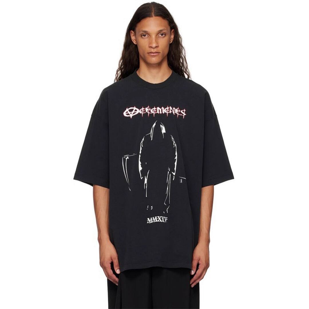 153# American Streetwear Durant Same Style VTM Grim Reaper Scythe Print Short Sleeve T-Shirt P30