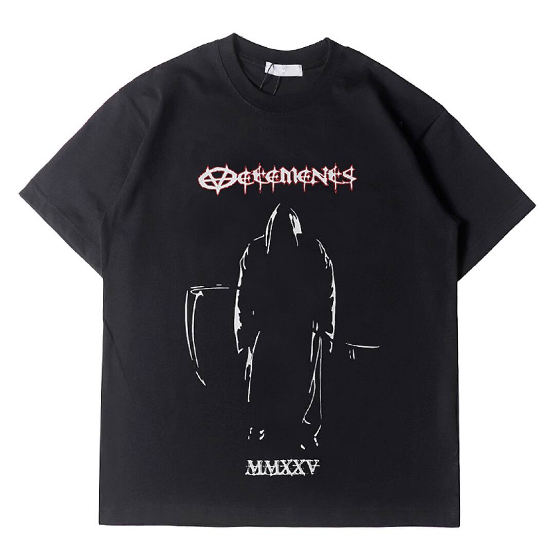 153# American Streetwear Durant Same Style VTM Grim Reaper Scythe Print Short Sleeve T-Shirt P30
