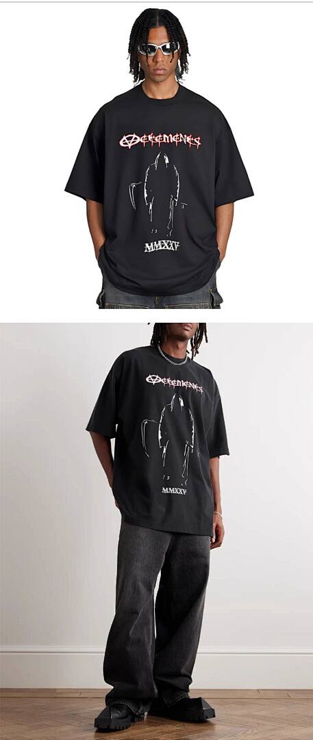 153# American Streetwear Durant Same Style VTM Grim Reaper Scythe Print Short Sleeve T-Shirt P30