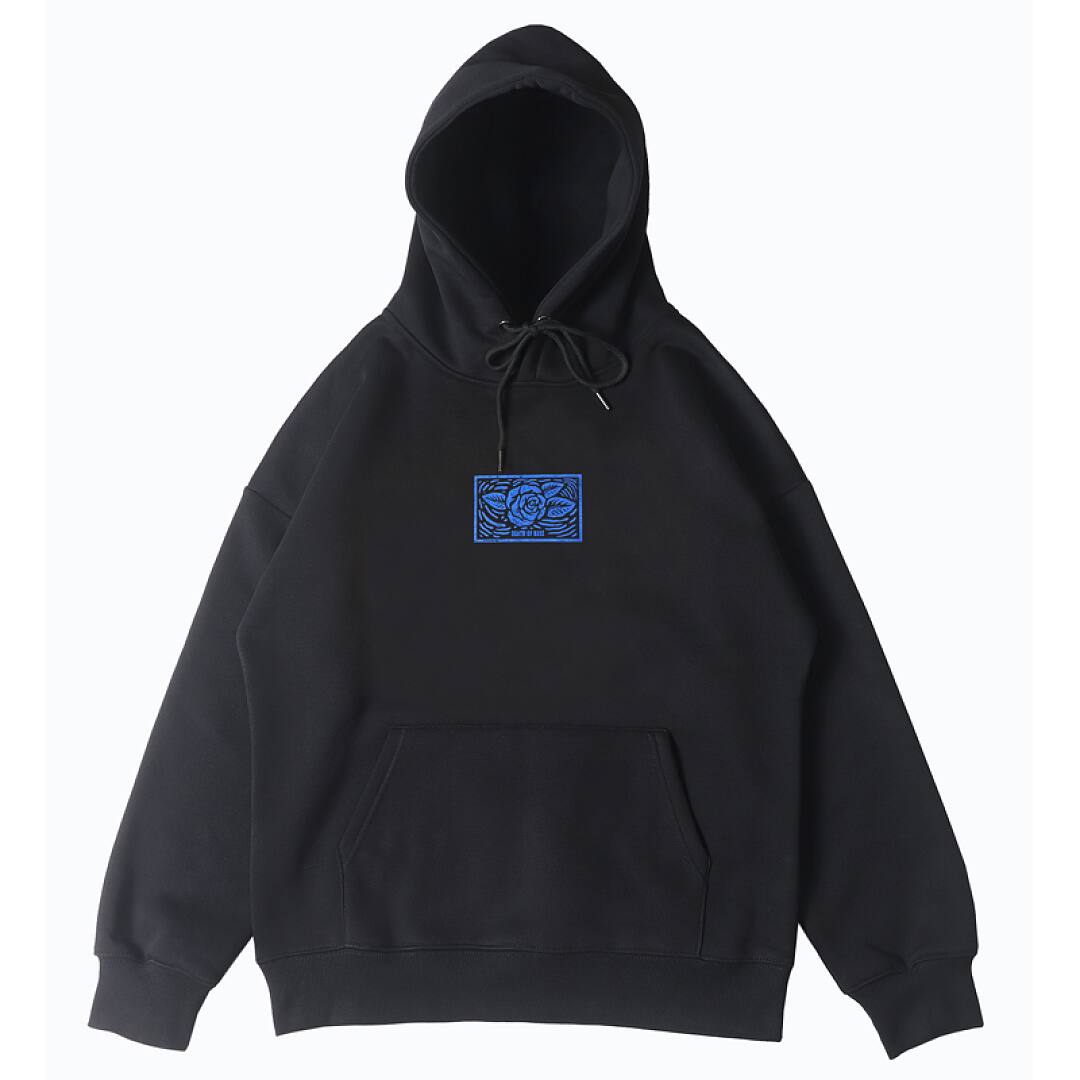 195# American streetwear death rose skull print hoodie P65
