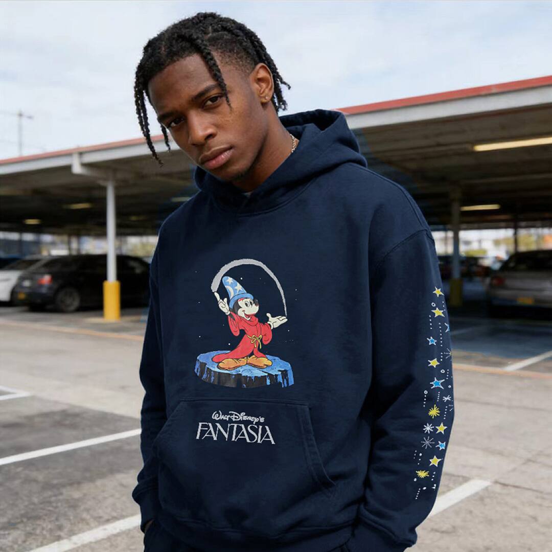 187# American streetwear cartoon Mickey magic print hoodie P65
