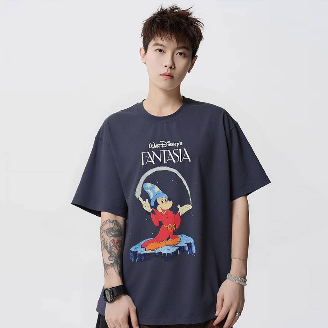 169# American streetwear creative cartoon Mickey magic print short sleeve T-shirt P30