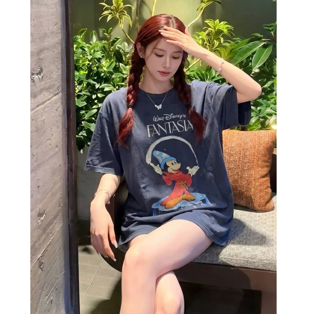 169# American streetwear creative cartoon Mickey magic print short sleeve T-shirt P30
