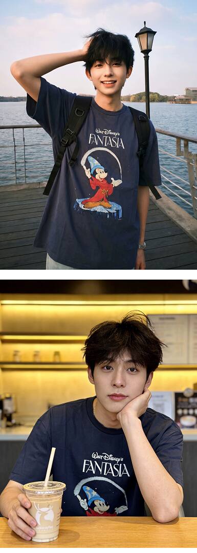 169# American streetwear creative cartoon Mickey magic print short sleeve T-shirt P30