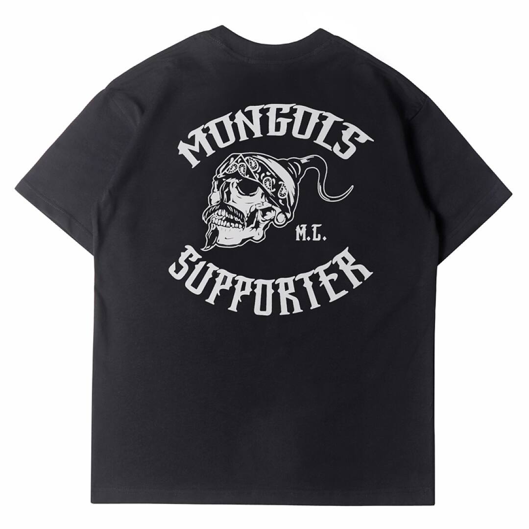 165# American streetwear MONGOLS vintage street style short sleeve T-shirt P30