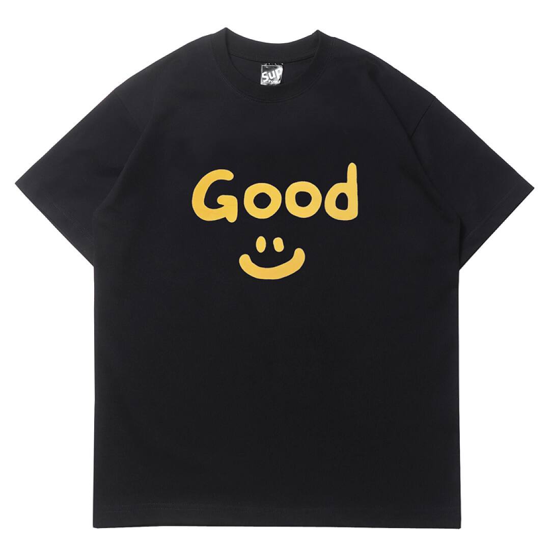 166# American streetwear celebrity same style GOOD smiley print short sleeve T-shirt P30