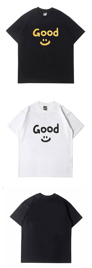166# American streetwear celebrity same style GOOD smiley print short sleeve T-shirt P30