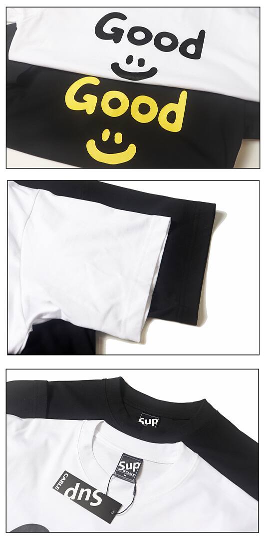 166# American streetwear celebrity same style GOOD smiley print short sleeve T-shirt P30