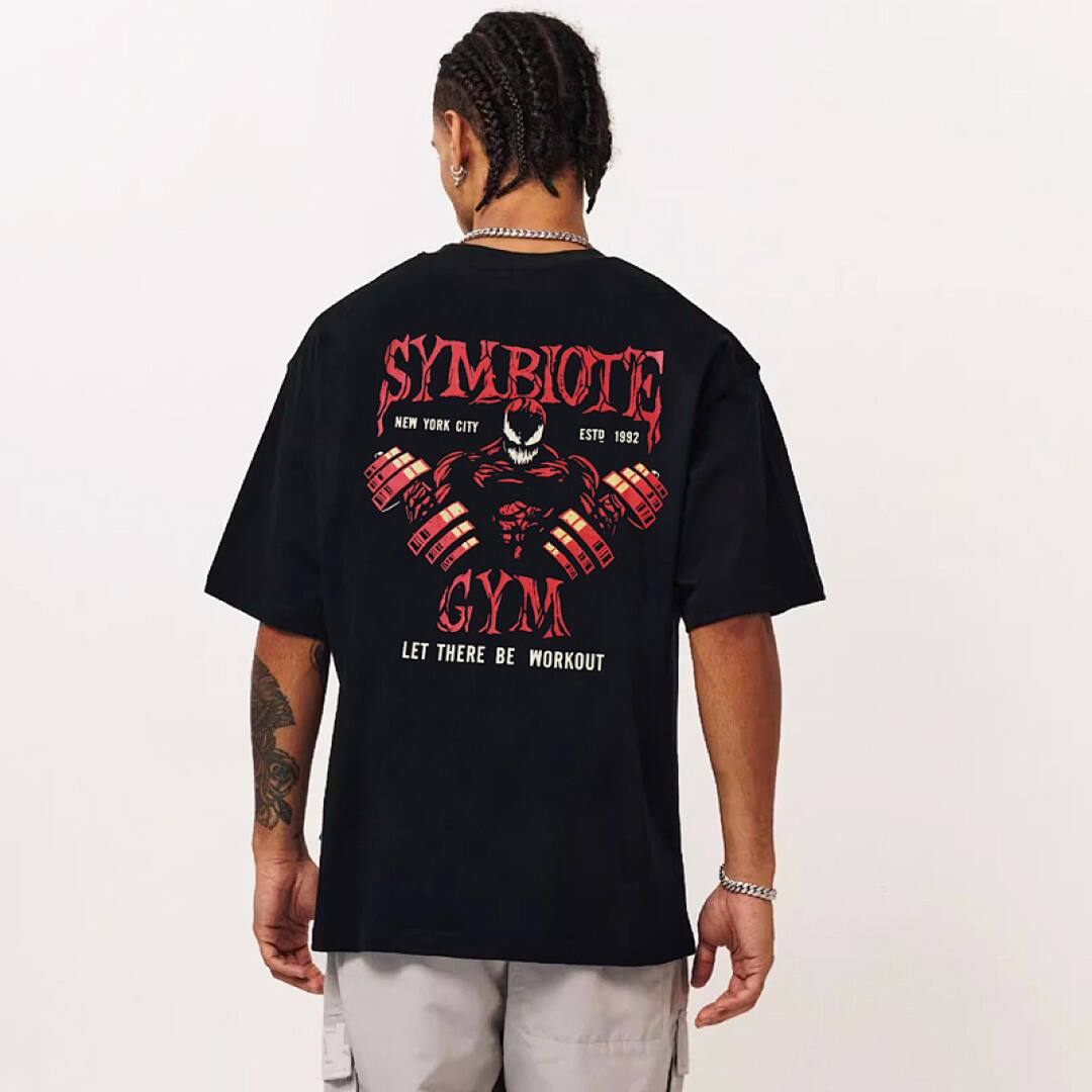 160# American Streetwear Graphic Gym T-Shirt Venom Gym Funny T-Shirt P30
