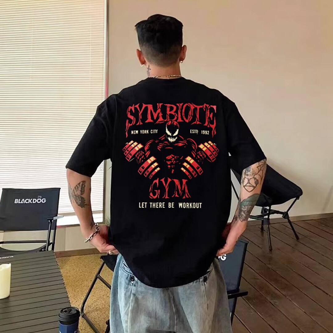 160# American Streetwear Graphic Gym T-Shirt Venom Gym Funny T-Shirt P30