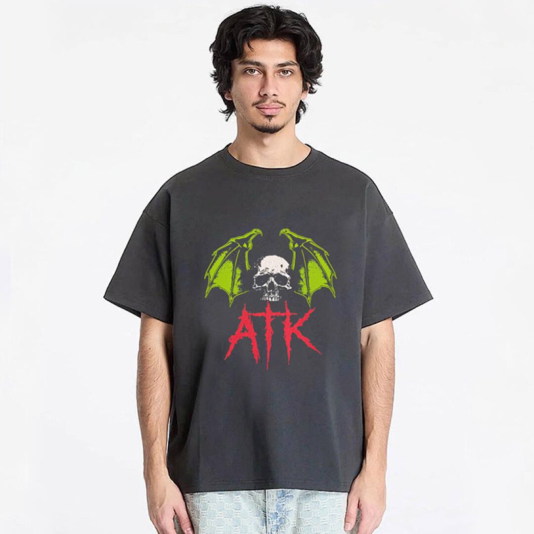 145# American Streetwear GALLERY DEPT Bat Skull Graphic Print T-Shirt P35