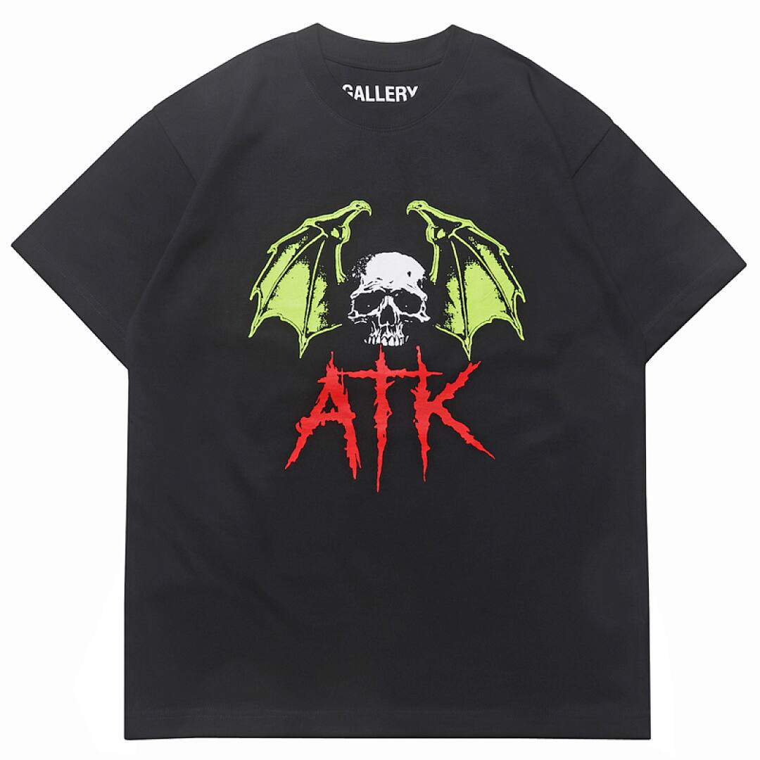 145# American Streetwear GALLERY DEPT Bat Skull Graphic Print T-Shirt P35