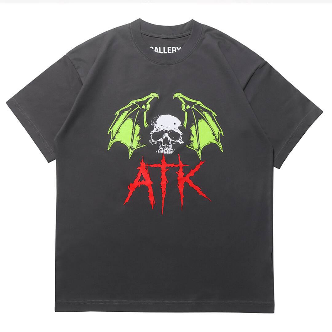 145# American Streetwear GALLERY DEPT Bat Skull Graphic Print T-Shirt P35