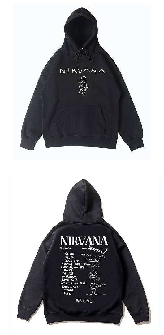 197# American streetwear Nirvana hand-drawn graffiti print hoodie P58