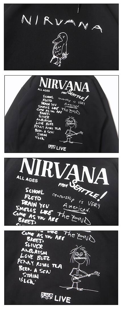 197# American streetwear Nirvana hand-drawn graffiti print hoodie P58