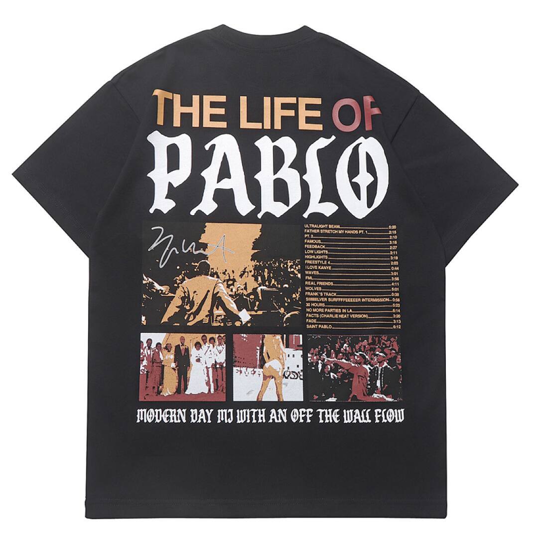 146# American Streetwear Kanye Hip Hop Rap Print Short Sleeve T-Shirt P35