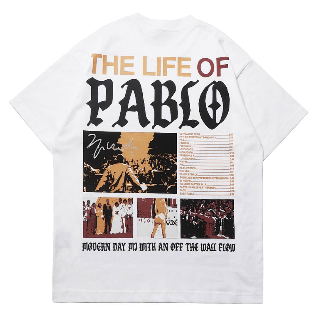 146# American Streetwear Kanye Hip Hop Rap Print Short Sleeve T-Shirt P35