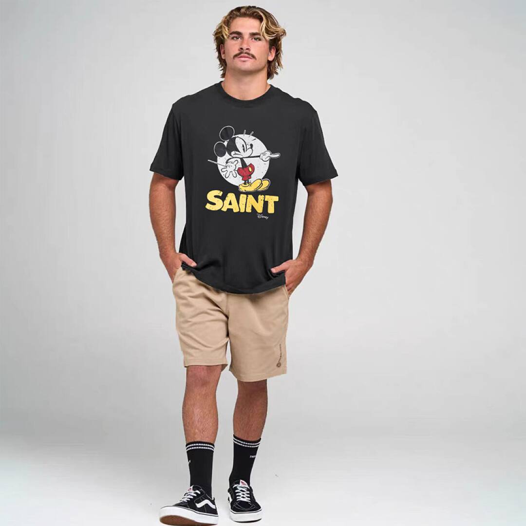 168# American streetwear funny cartoon Mickey print short sleeve T-shirt P35