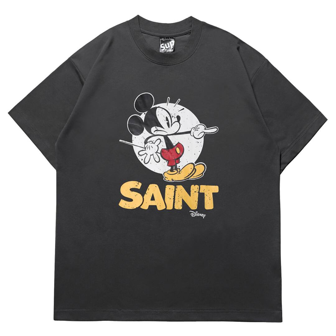168# American streetwear funny cartoon Mickey print short sleeve T-shirt P35